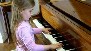 Alma aged 6 playing Haydn Sonata in G  1st movement Sep 2011 [upl. by Niveek]