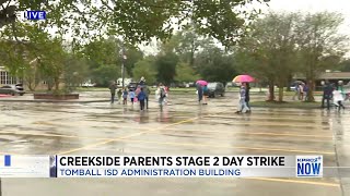 Tomball ISD parents students stage two day strike [upl. by Anaytat305]