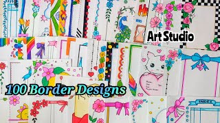 100 beautiful border designs for projects handmade simple border designs notebook border designs [upl. by Garner]