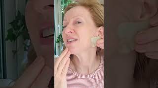 Gua Sha Jawline Face Facial Massage over40skincare over50skincare fab50s skincare skin [upl. by Adnalra]