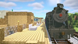 I Built a TRAIN STATION in Minecraft [upl. by Arreik]