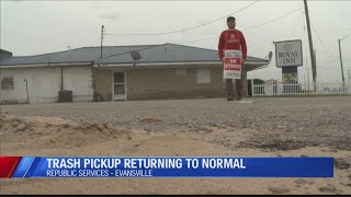 Trash pickup returns to normal in Evansville [upl. by Leizahaj]