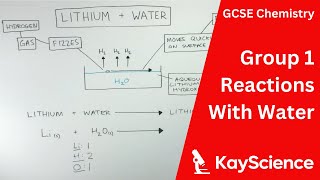 Group 1 Alkali Metals Reactions With Water  GCSE Chemistry  kaysciencecom [upl. by Llednol]