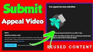 How To Submit Appeal Video  How To Appeal For Reused Content  Reused Content Appeal [upl. by Sherwin]