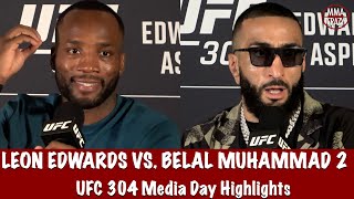 UFC 304 Leon Edwards amp Belal Muhammad Media Day Highlights [upl. by Waldon]