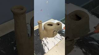 Creative Home Made Fireplace Craft using Clay short reel viral youtubeshort diycrafts trending [upl. by Oinafipe]