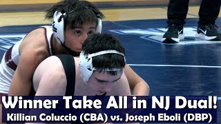 Winner Take All at 106 lb in NJ State Duals  Killian Coluccio CBA vs Joseph Eboli Don Bosco [upl. by Rusel312]