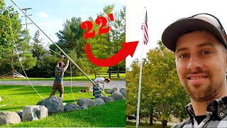 How to Build a Flag Pole for your Yard for 130 [upl. by Nirrac]