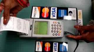 Nurit 8000 Running a transaction on a Credit Card Terminal [upl. by Dill631]