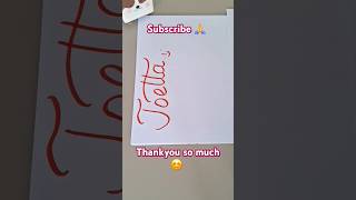 JOETTA🙏Comment your name 🙏 alliswell trendingcalligraphy thankyou namecalligraphy namelettering [upl. by Ahsenroc610]