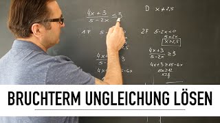 Wie löse ich eine Bruchterm Ungleichung   Fallunterscheidungen  Zeichnerische Lösung [upl. by Yblok]