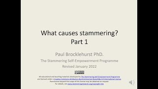 The Causes of Stammering 1 [upl. by Enigroeg187]