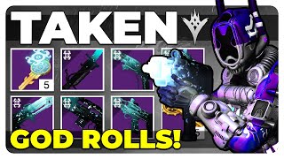 Destiny 2 NEW Taken Weapons PVE God Roll Guide amp How To Farm [upl. by Nylsirhc848]