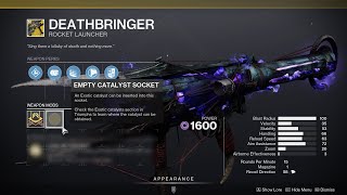 HOW TO GET DEATHBRINGER CATALYST  DESTINY 2 [upl. by Sharman]