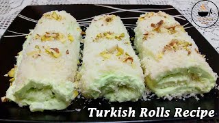 Delicious Turkish Rolls Recipe 10 Minutes Dessert Recipe Sultan Lokumu Rolls Dessert Recipe [upl. by Gerger]