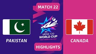 Match 22  Group A  Pakistan VS Canada  T20 World Cup 2024  HIGHLIGHTS [upl. by Vish114]