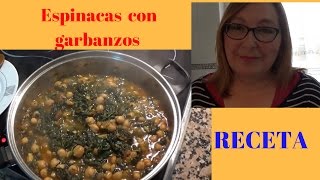 receta espinacas con garbanzos facilCómo hacer espinacas con garbanzos fácil [upl. by Iharas]