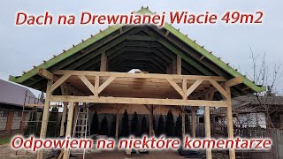 Dach na Drewnianej Wiacie Garażowej Łaty skończone  Gotowi do kolejnych prac [upl. by Enelym]