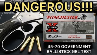 TOO DANGEROUS 4570 Government Winchester 300 grain JHP Ammo Test [upl. by Anaiad]