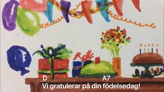 Vi gratulerar sång med text och ackord FödelsedagsvisaGratulationssång [upl. by Eelnyl28]