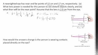 712b  Optics  Human Eye Corrective Lenses Calculations [upl. by Zzaj]