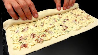 DIE KÖSTLICHSTE Füllung für Blätterteig Jeder fragt nach diesem Rezept Schmeckt besser als Pizza [upl. by Lilak867]