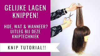 GELIJKE LAGEN KNIPPEN  UITLEG BASIS KNIPTECHNIEK amp TUTORIAL  Dazzling Beauty [upl. by Caia386]