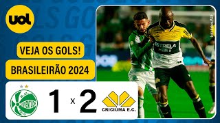 JUVENTUDE 1 X 2 CRICIÚMA  CAMPEONATO BRASILEIRO 2024 VEJA OS GOLS [upl. by Attikram]