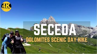 4K The Most Scenic Hike in Dolomites  Ortisei to Seceda  Scenic Cable Car  Hike  Italy [upl. by Casilda]