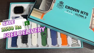 H70 Ultra 2 Smartwatch Complete Unboxing with 7 Free Straps  Pakistan [upl. by Wira]