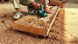 The Most Professional And Unique Wood Processing  A Square Dining Table Created With Redwood [upl. by Ammej]