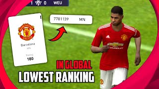 Worlds Lowest Ranking Player 🔥 Last Ranking Player In Pes 2021 Mobile [upl. by Dnilazor217]