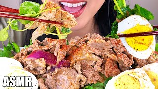 ASMR STEAK VEGGIES WATERCRESS HARDBOILED EGG CRUNCHY EATING SOUNDS NO TALKING  ASMR Phan [upl. by Remle]