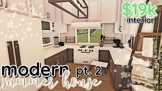 PART 2 Modern Summer Bloxburg NO GAME PASS House Build Interior [upl. by Bright]