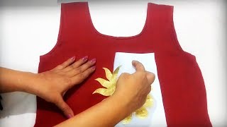 DIY  Stencil Painting  Easy Fabric Painting Ideas [upl. by Dielu]