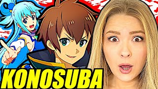 Couple Reacts To KONOSUBA For The First Time Season 1 Supercut [upl. by Eirellav230]