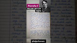 Life amp Works of WBYeats  Detailed Information  Handwritten Notes Biography SubjectLearners [upl. by Ylloh]