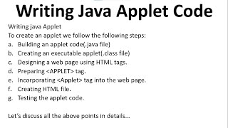 Writing Applet Code  How To Create Applet All Steps  Applet In Java In Hindi  technicalicode [upl. by Llednav]