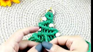 macrame Christmas tree ornament idea 🥰 [upl. by Bram]