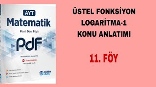 Eğitim Vadisi AYT Mat Pdf Föy11 Üstel FonksiyonLogaritma1 Konu Anlatımı [upl. by Anatollo]