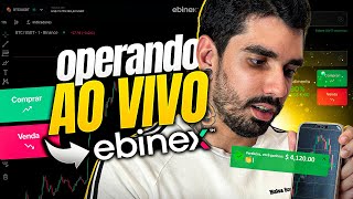 OPÇÕES BINÁRIAS AO VIVO  ALAVANCANDO  CORRETORA EBINEX [upl. by Rudich]