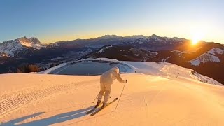 SkiWelt Wilder KaiserBrixental Ellmau in Austria 🇦🇹 Golden Hour skiing with Marco Fuchs [upl. by Lou226]