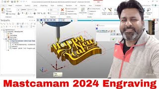 Mastercam 2024 Engraving Toolpath tutorial [upl. by Sesmar]