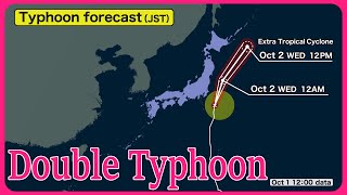 Typhoons Jebi and Krathon approach Japan [upl. by Olds]