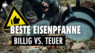 BESTE EISENPFANNE Überteuerte Jägerpfanne schwere Schmiedeeiserne und billige Alternative im Test [upl. by Narruc]