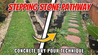 Stepping Stone Pathway  Concrete Dry Pour Technique  Building a DIY Garden Flagstone Walkway [upl. by Domeniga350]