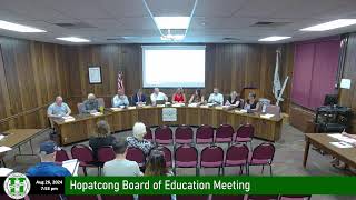 Hopatcong Board of Education Regular Meeting August 26 2024 [upl. by Catie]