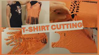 🧡 How to ✂️ Cut your 👕 Shirt in Cool Ways DIY Fashion [upl. by Lindner]