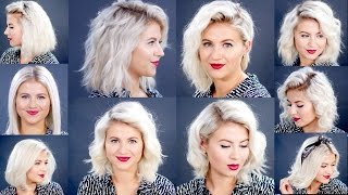 HOW TO 10 Easy Short HairStyles With Flat Iron Tutorial  Milabu [upl. by Peggi]