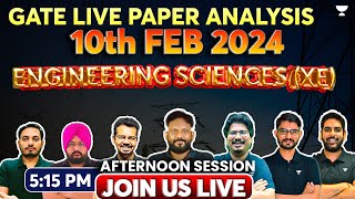 GATE 2024  Live Paper Analysis  Engineering Sciences XE [upl. by Odin135]